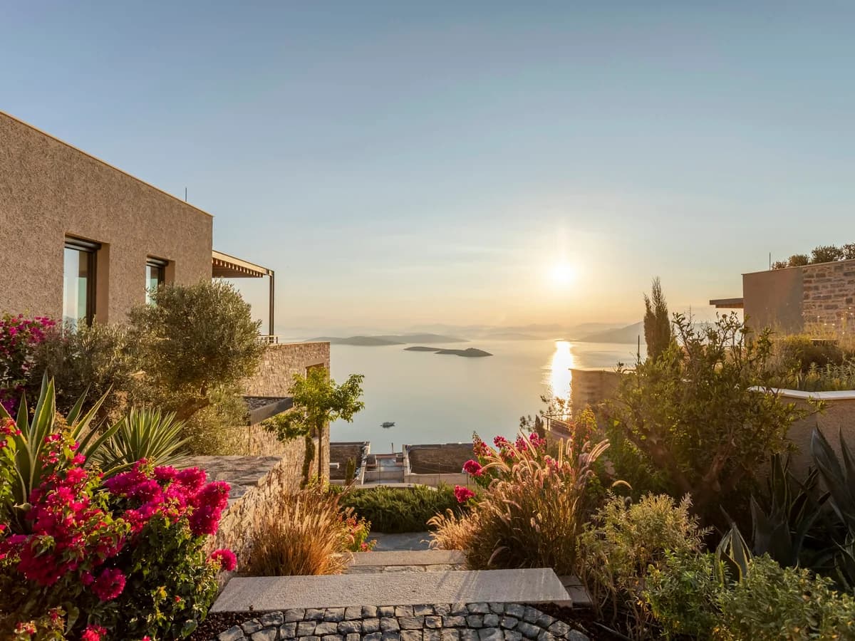 Boutique villa interior and terrace in Bodrum
